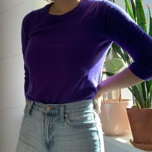 NWOT jcrew purple merino wool tippi sweater small